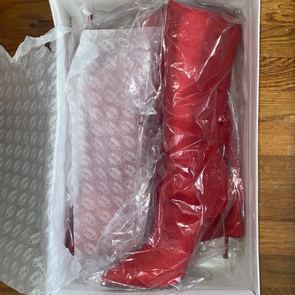 Steve Madden red Dominique over the knee boots